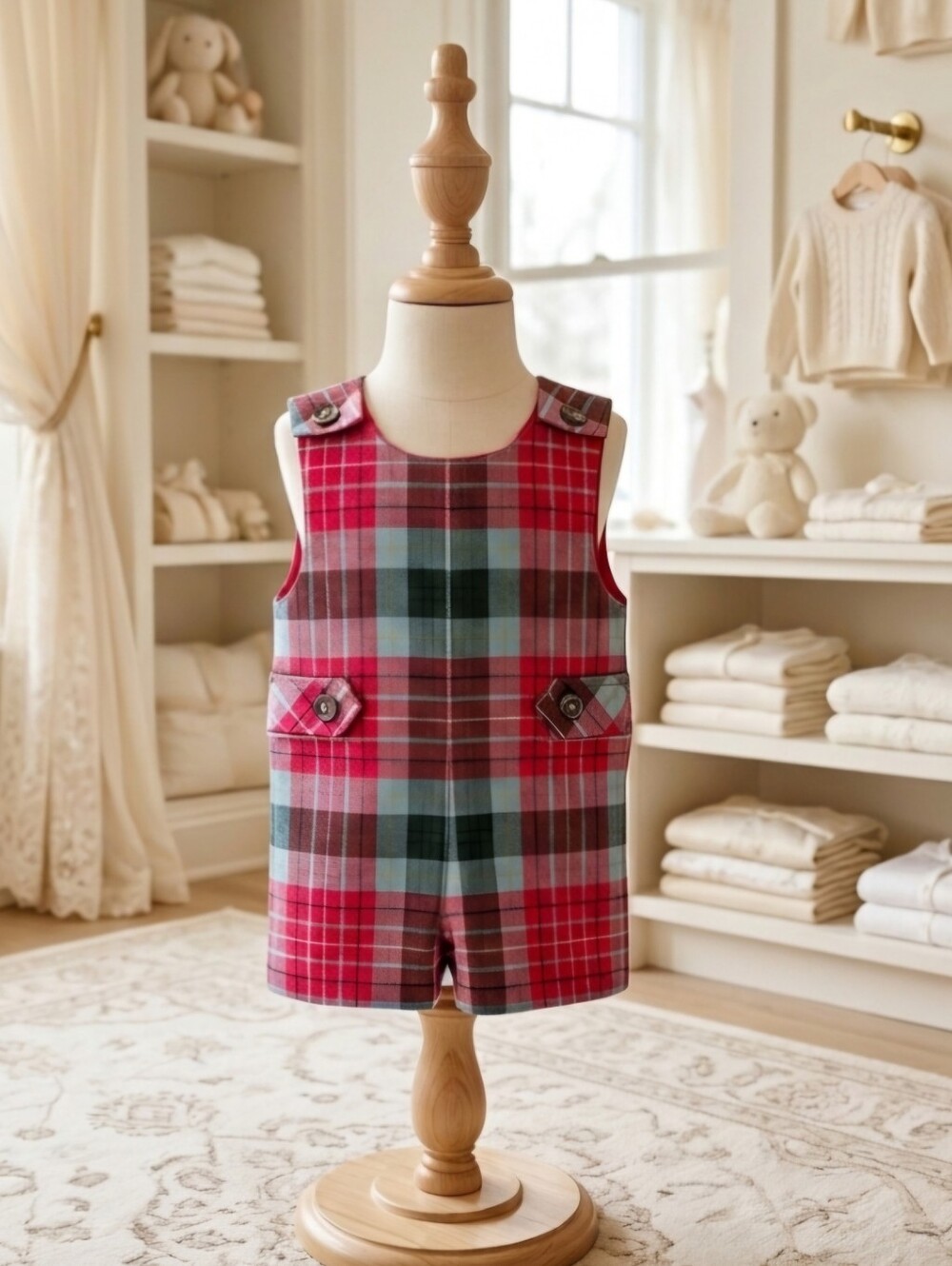 The Beaufort Bonnet Company Jack Keene Jon Jon – Wilson Pier Plaid | Size 12-18M